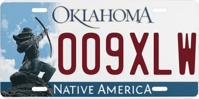 OK license plate 009XLW