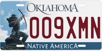 OK license plate 009XMN