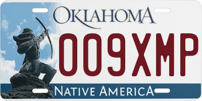 OK license plate 009XMP