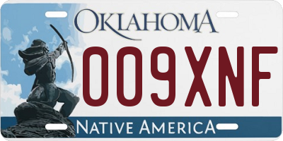 OK license plate 009XNF