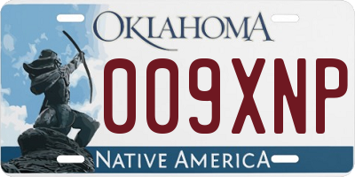 OK license plate 009XNP