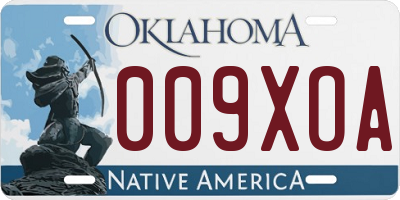 OK license plate 009XOA