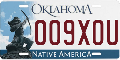 OK license plate 009XOU
