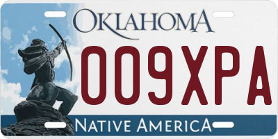 OK license plate 009XPA