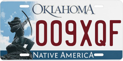 OK license plate 009XQF