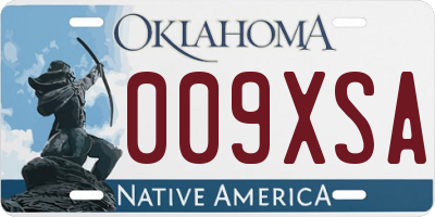 OK license plate 009XSA