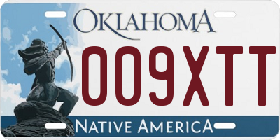 OK license plate 009XTT