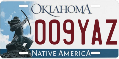 OK license plate 009YAZ