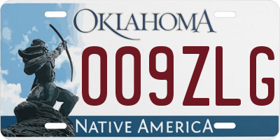 OK license plate 009ZLG