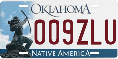 OK license plate 009ZLU