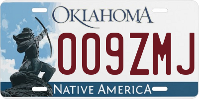 OK license plate 009ZMJ
