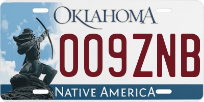 OK license plate 009ZNB