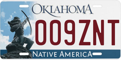 OK license plate 009ZNT