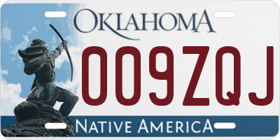 OK license plate 009ZQJ