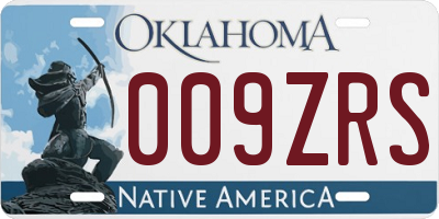 OK license plate 009ZRS