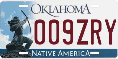 OK license plate 009ZRY