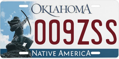 OK license plate 009ZSS