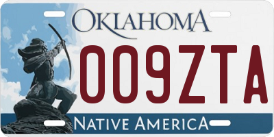 OK license plate 009ZTA