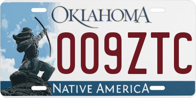 OK license plate 009ZTC