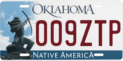 OK license plate 009ZTP