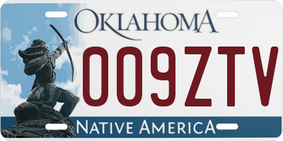 OK license plate 009ZTV