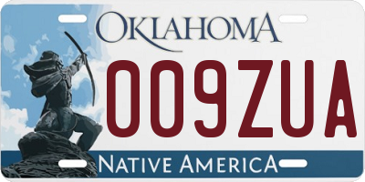 OK license plate 009ZUA