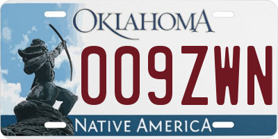 OK license plate 009ZWN