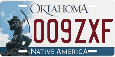 OK license plate 009ZXF