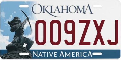 OK license plate 009ZXJ