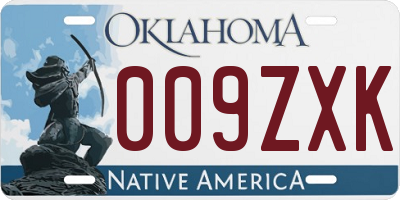 OK license plate 009ZXK