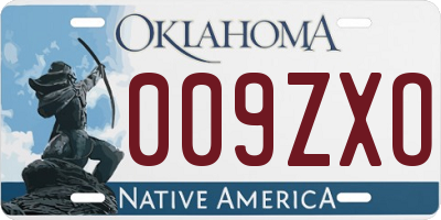 OK license plate 009ZXO