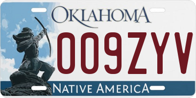 OK license plate 009ZYV