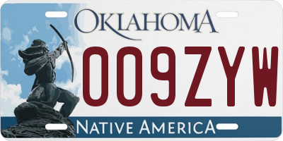 OK license plate 009ZYW