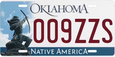 OK license plate 009ZZS