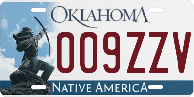 OK license plate 009ZZV