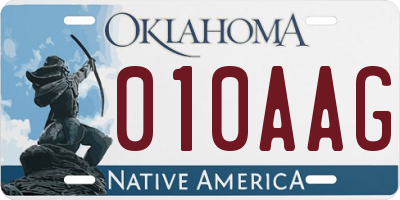 OK license plate 010AAG
