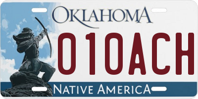 OK license plate 010ACH