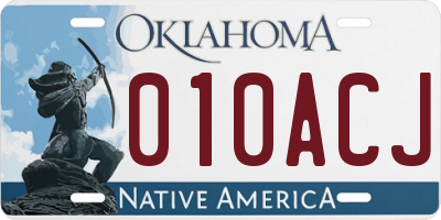 OK license plate 010ACJ