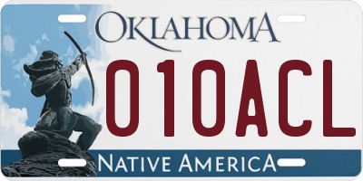 OK license plate 010ACL
