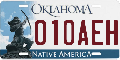 OK license plate 010AEH
