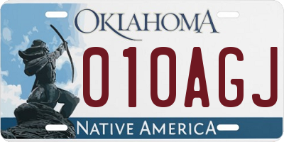 OK license plate 010AGJ