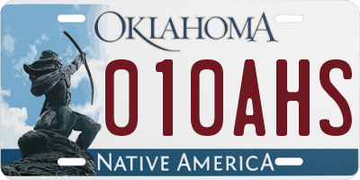 OK license plate 010AHS