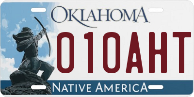 OK license plate 010AHT