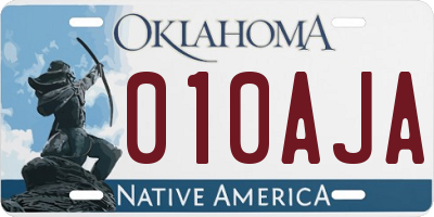 OK license plate 010AJA