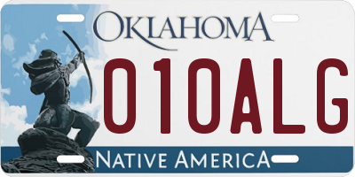 OK license plate 010ALG