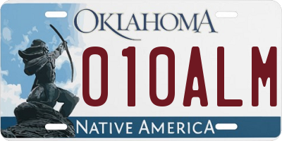 OK license plate 010ALM
