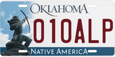 OK license plate 010ALP