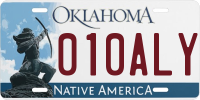 OK license plate 010ALY