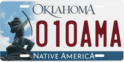 OK license plate 010AMA
