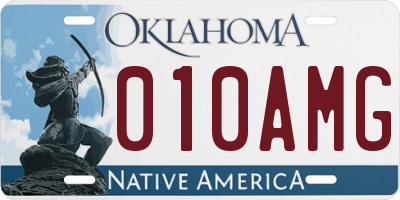 OK license plate 010AMG